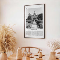 Notre Dame Print Black and White Indiana, Notre Dame Wall Art, Notre Dame Poster, Notre Dame Photo, Notre Dame Map, Indiana, United States