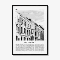 Notting Hill Print Black and White, Notting Hill Wall Art, Notting Hill Poster, Notting Hill Photo, London, England UK United Kingdom Europe