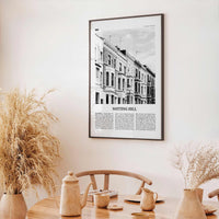 Notting Hill Print Black and White, Notting Hill Wall Art, Notting Hill Poster, Notting Hill Photo, London, England UK United Kingdom Europe