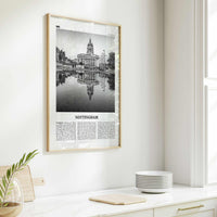 Nottingham Print Black and White, Nottingham Wall Art, Nottingham Poster, Nottingham Photo, Nottingham Décor, England, UK, United Kingdom