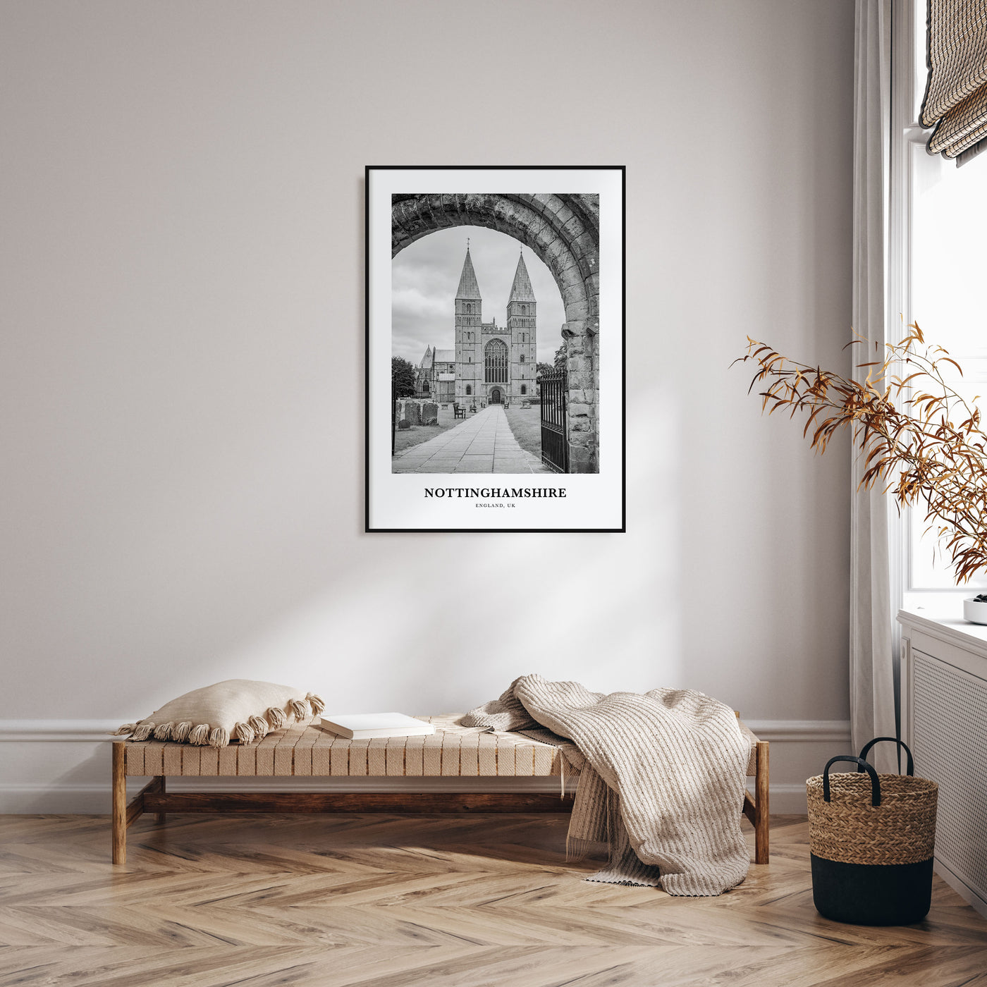 Nottinghamshire Portrait B&W Poster