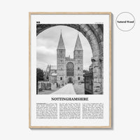 Nottinghamshire Print Black and White, Nottinghamshire Wall Art, Nottinghamshire Poster, Nottinghamshire Photo, Nottinghamshire Map, England