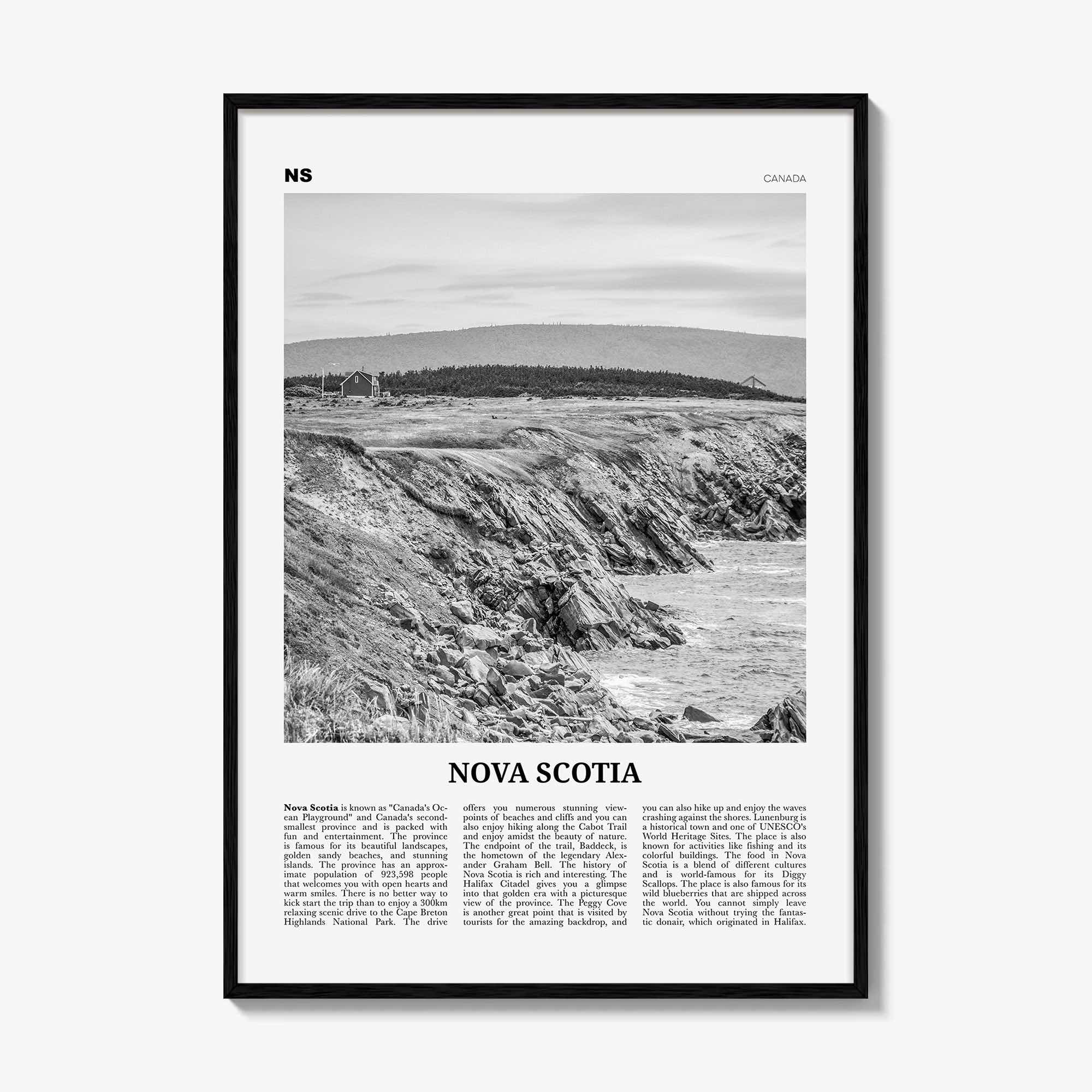 Nova Scotia Print Black and White, Nova Scotia Wall Art, Nova Scotia Poster, Nova Scotia Photo, Canada, New Scotland, Halifax