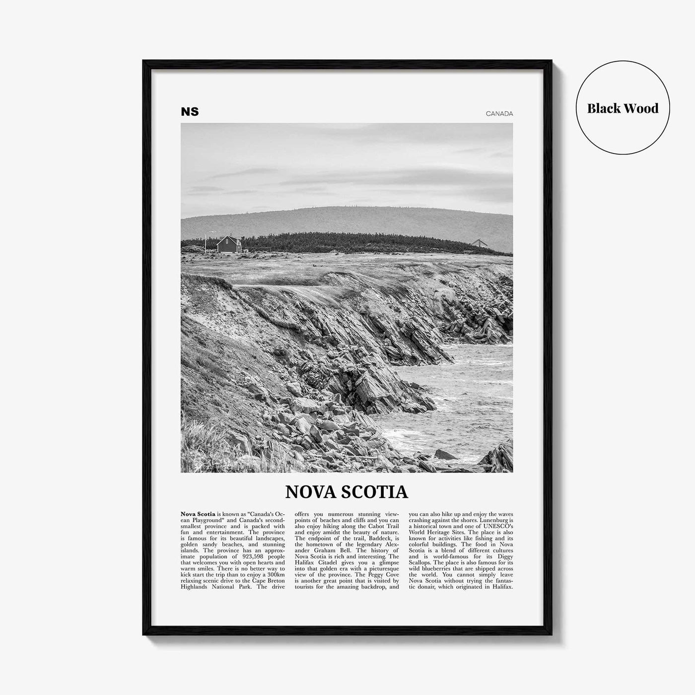 Nova Scotia Print Black and White, Nova Scotia Wall Art, Nova Scotia Poster, Nova Scotia Photo, Canada, New Scotland, Halifax