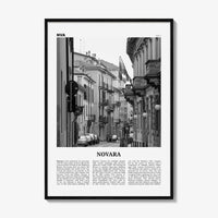 Novara Print Black and White, Novara Wall Art, Novara Poster, Novara Photo, Novara Wall Décor, Novara Map, Italy