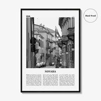 Novara Print Black and White, Novara Wall Art, Novara Poster, Novara Photo, Novara Wall Décor, Novara Map, Italy