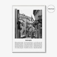 Novara Print Black and White, Novara Wall Art, Novara Poster, Novara Photo, Novara Wall Décor, Novara Map, Italy