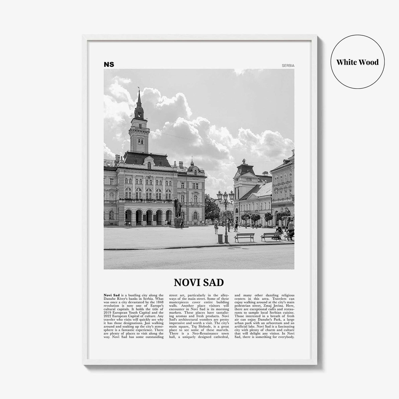 Novi Sad Print Black and White, Novi Sad Wall Art, Novi Sad Poster, Novi Sad Photo, Novi Sad Wall Décor, Serbia, Нови, Сад, Újvidék