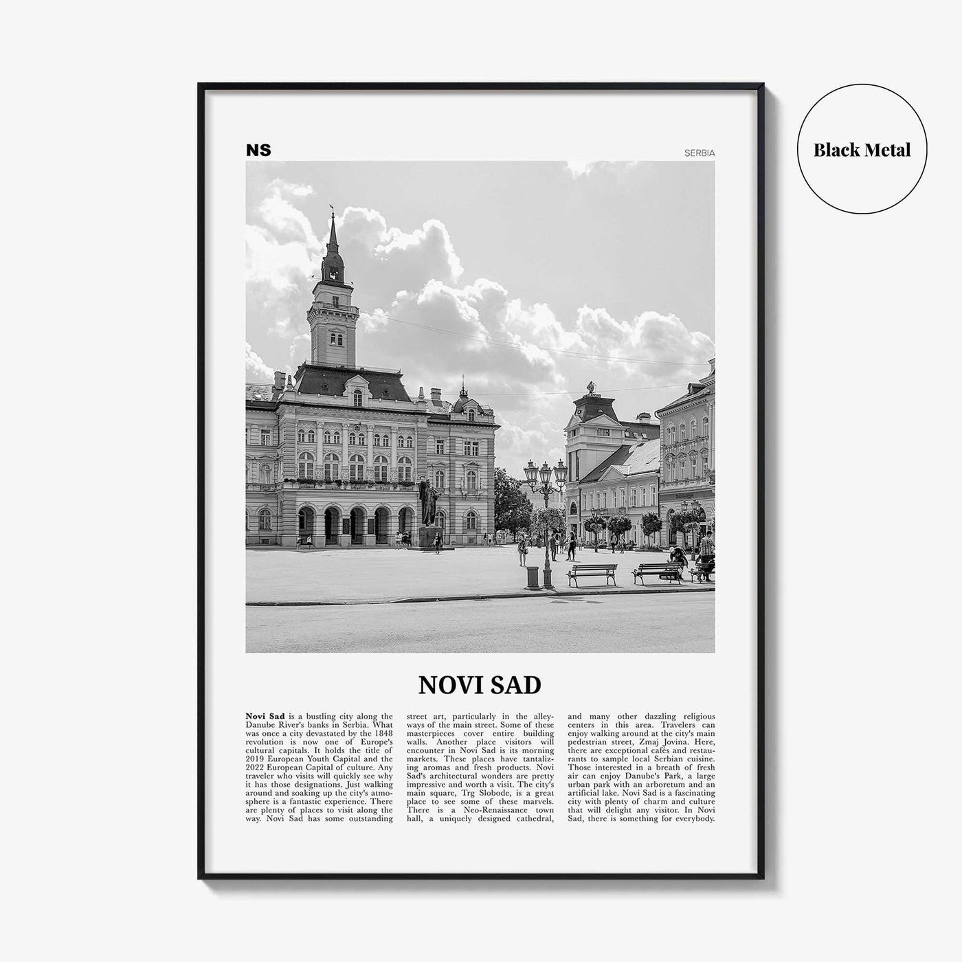 Novi Sad Print Black and White, Novi Sad Wall Art, Novi Sad Poster, Novi Sad Photo, Novi Sad Wall Décor, Serbia, Нови, Сад, Újvidék