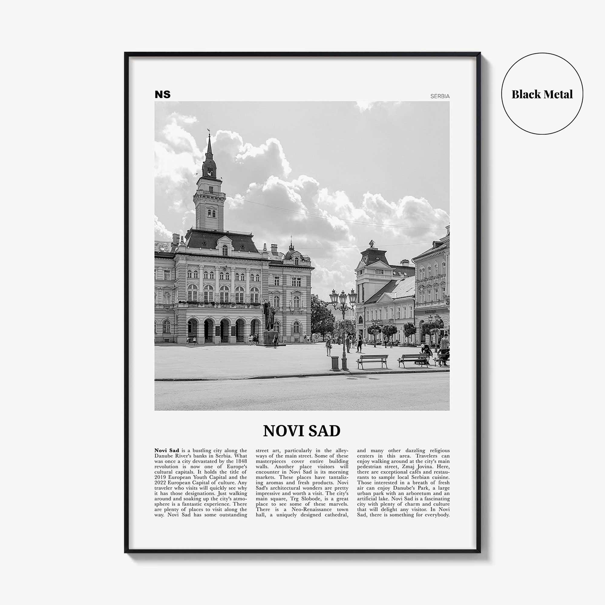 Novi Sad Print Black and White, Novi Sad Wall Art, Novi Sad Poster, Novi Sad Photo, Novi Sad Wall Décor, Serbia, Нови, Сад, Újvidék