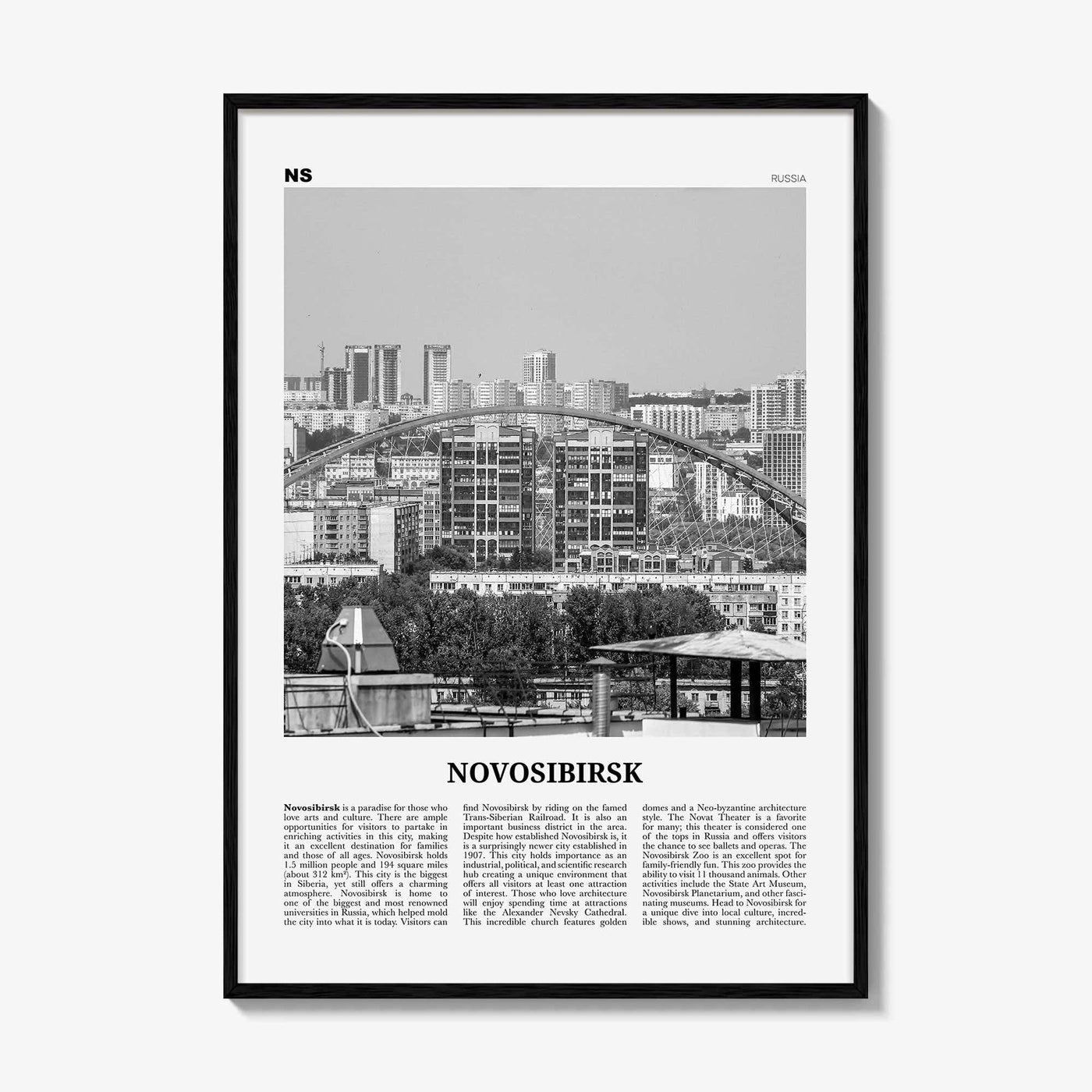 Novosibirsk Print Black and White, Novosibirsk Wall Art, Novosibirsk Poster, Novosibirsk Photo, Novosibirsk Wall Décor, Novosibirsk Map