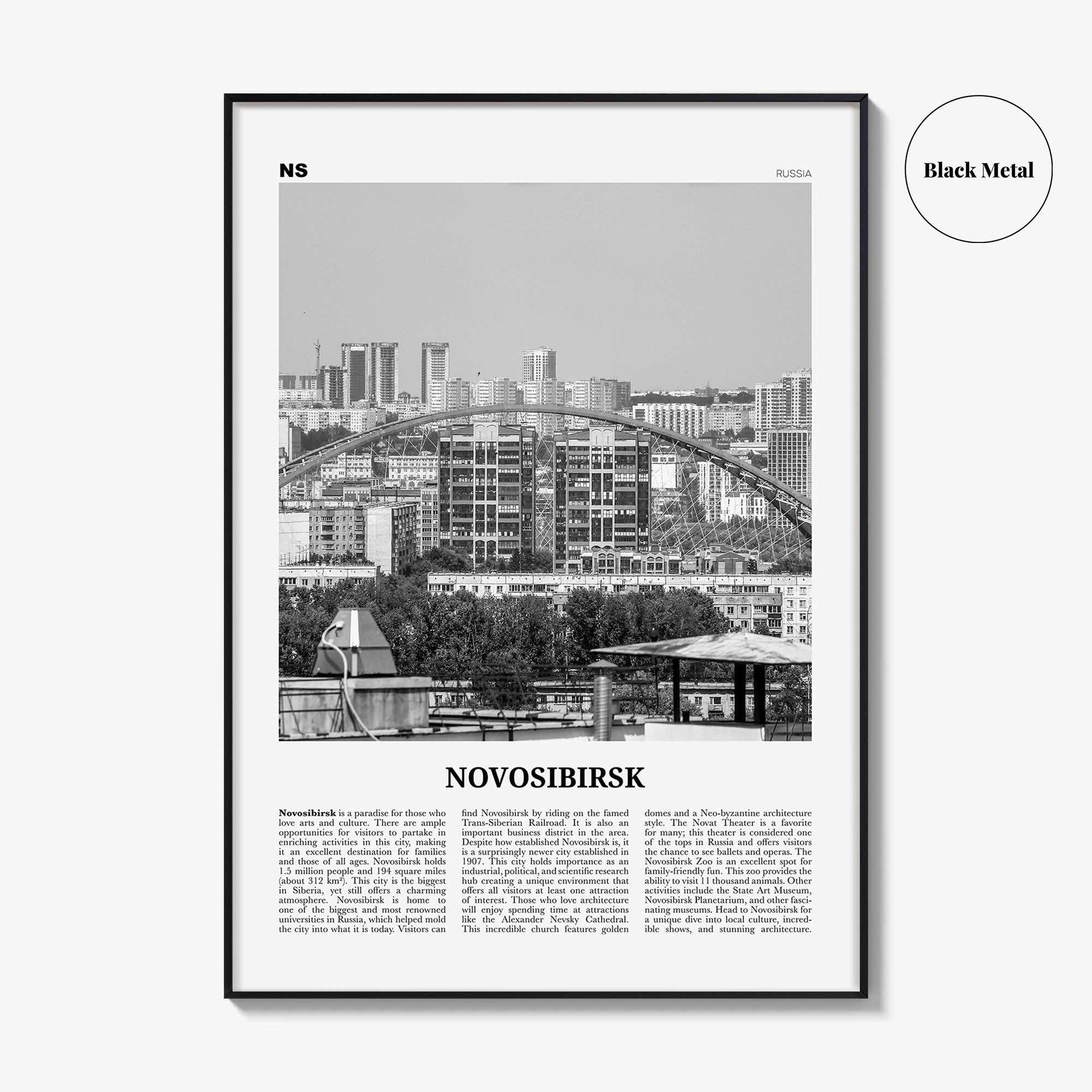 Novosibirsk Print Black and White, Novosibirsk Wall Art, Novosibirsk Poster, Novosibirsk Photo, Novosibirsk Wall Décor, Novosibirsk Map