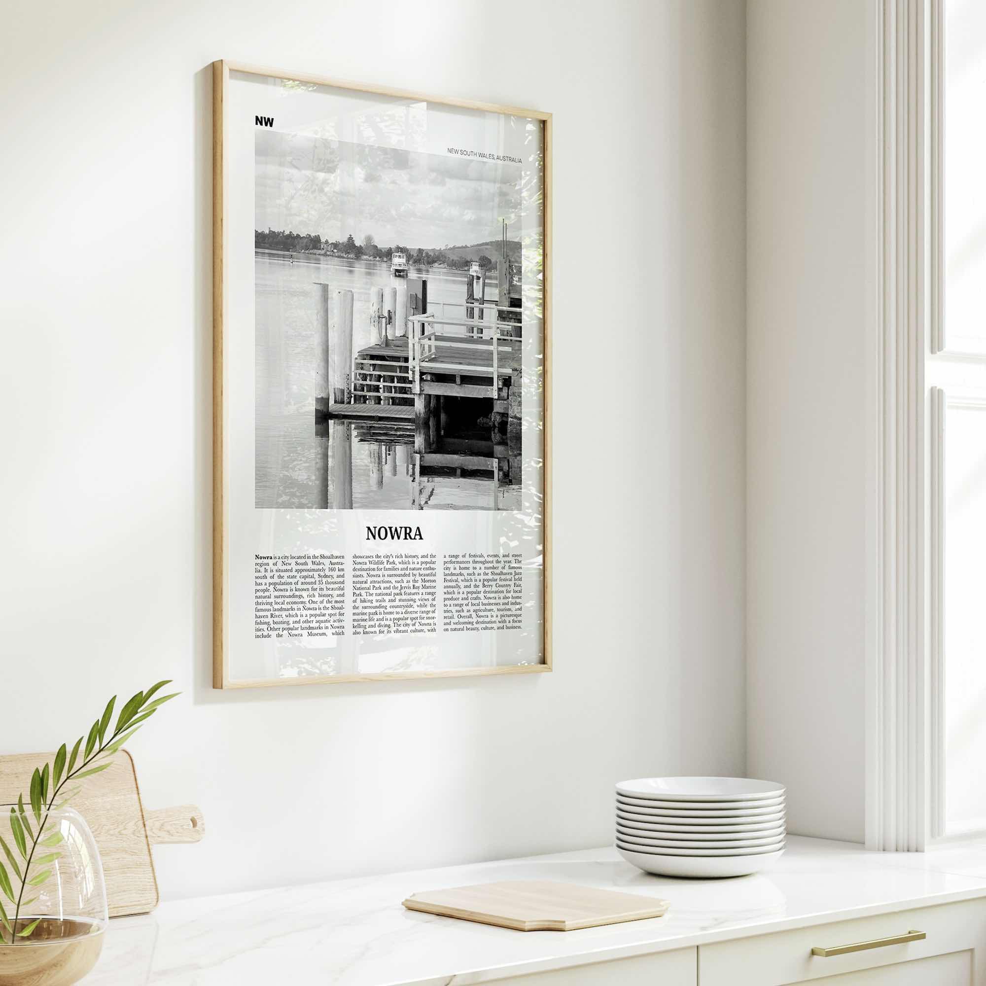 Nowra Print Black and White, Nowra Wall Art, Nowra Poster, Nowra Photo, Nowra Wall Décor, Nowra Map, Australia