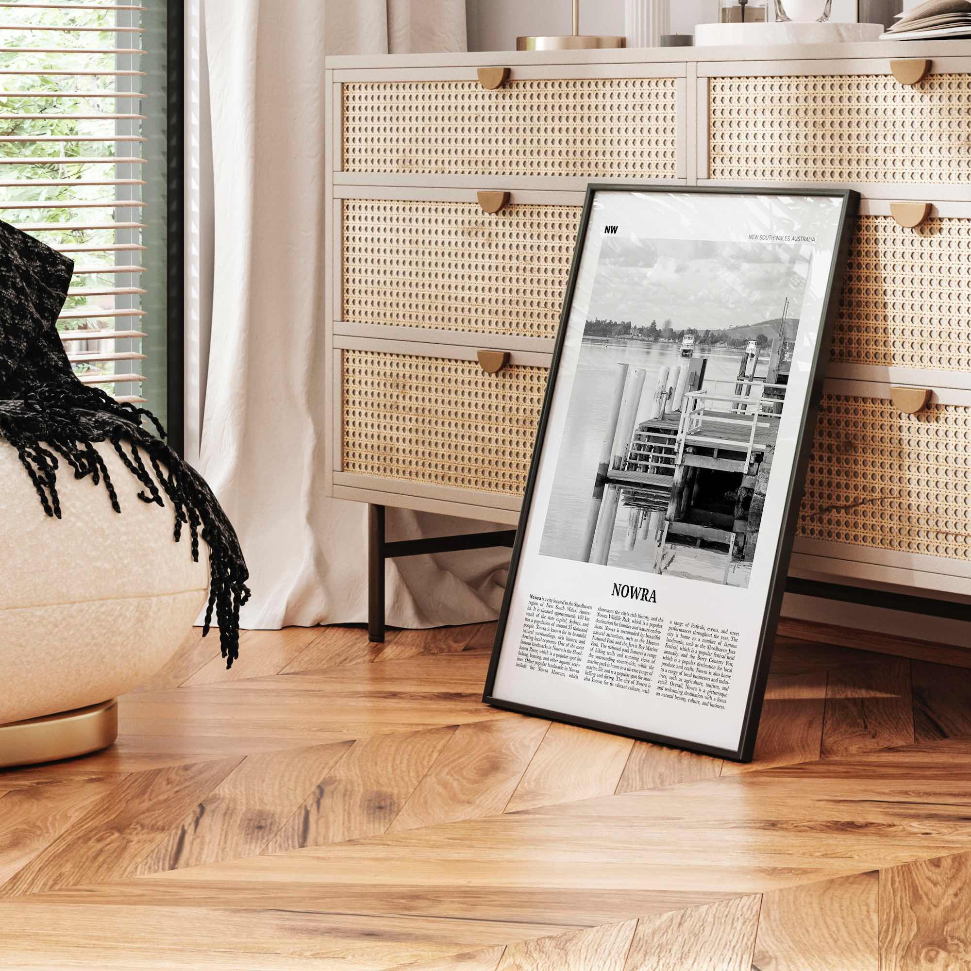 Nowra Print Black and White, Nowra Wall Art, Nowra Poster, Nowra Photo, Nowra Wall Décor, Nowra Map, Australia