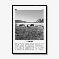 Nunavut Print Black and White, Nunavut Wall Art, Nunavut Poster, Nunavut Photo, Nunavut Wall Décor, Nunavut Map, Canada
