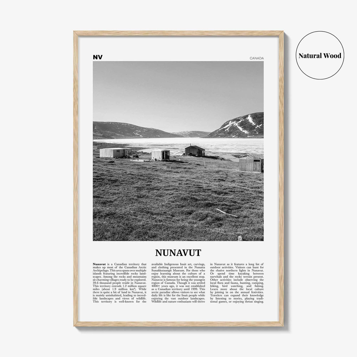 Nunavut Print Black and White, Nunavut Wall Art, Nunavut Poster, Nunavut Photo, Nunavut Wall Décor, Nunavut Map, Canada