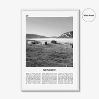 Nunavut Print Black and White, Nunavut Wall Art, Nunavut Poster, Nunavut Photo, Nunavut Wall Décor, Nunavut Map, Canada