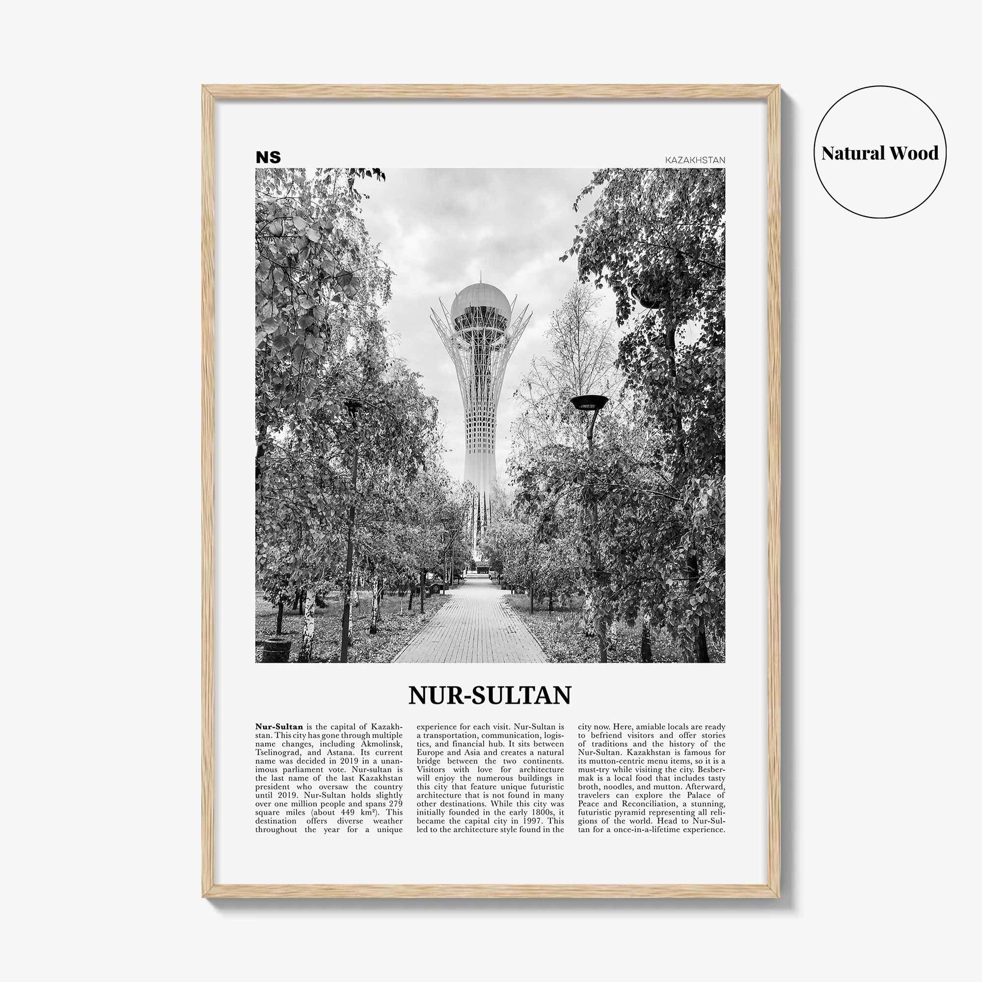 Nur Sultan Print Black and White, Nur-Sultan Wall Art, Nur-Sultan Poster, Nur-Sultan Photo, Nur-Sultan Wall Décor, Kazakhstan