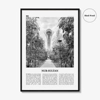 Nur Sultan Print Black and White, Nur-Sultan Wall Art, Nur-Sultan Poster, Nur-Sultan Photo, Nur-Sultan Wall Décor, Kazakhstan