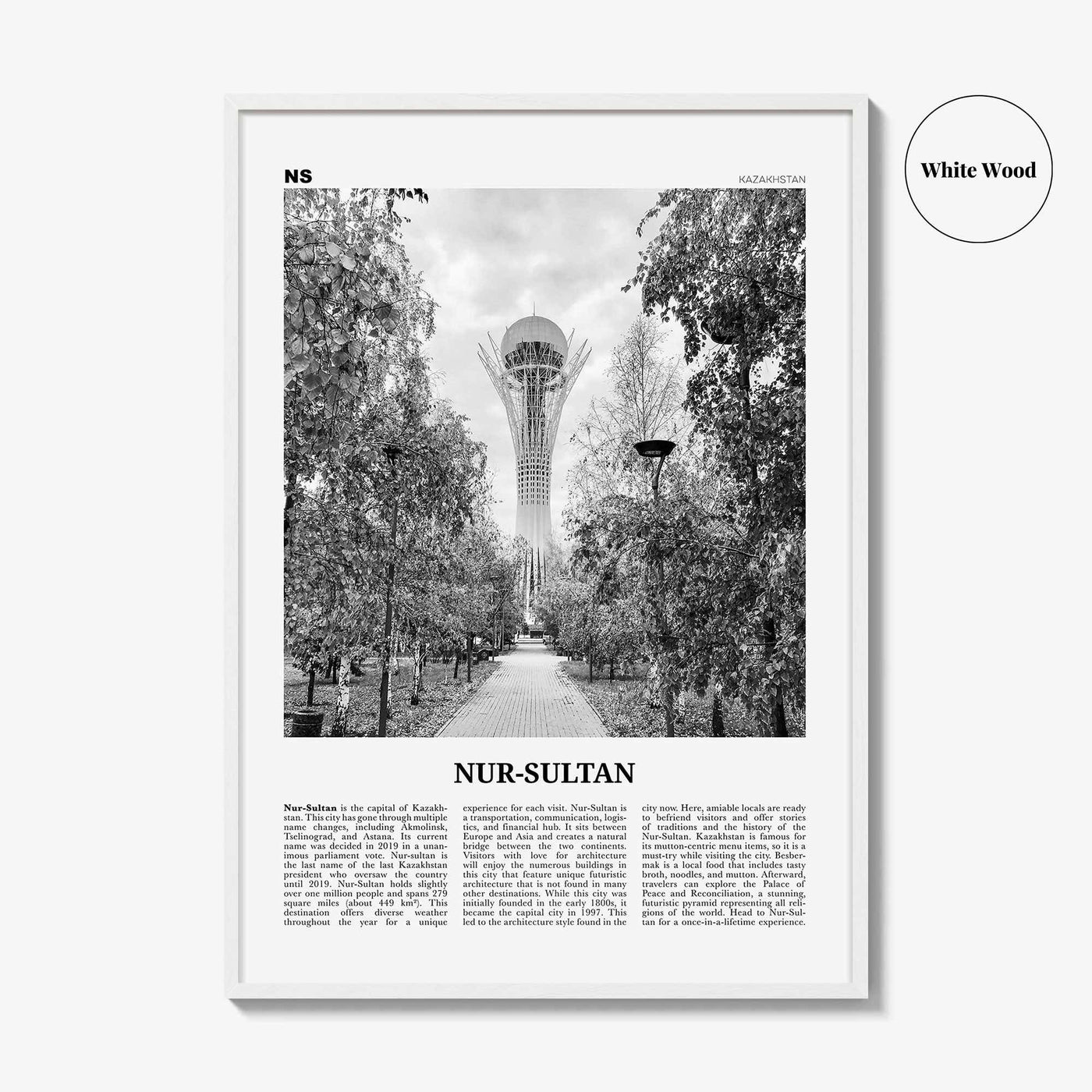 Nur Sultan Print Black and White, Nur-Sultan Wall Art, Nur-Sultan Poster, Nur-Sultan Photo, Nur-Sultan Wall Décor, Kazakhstan