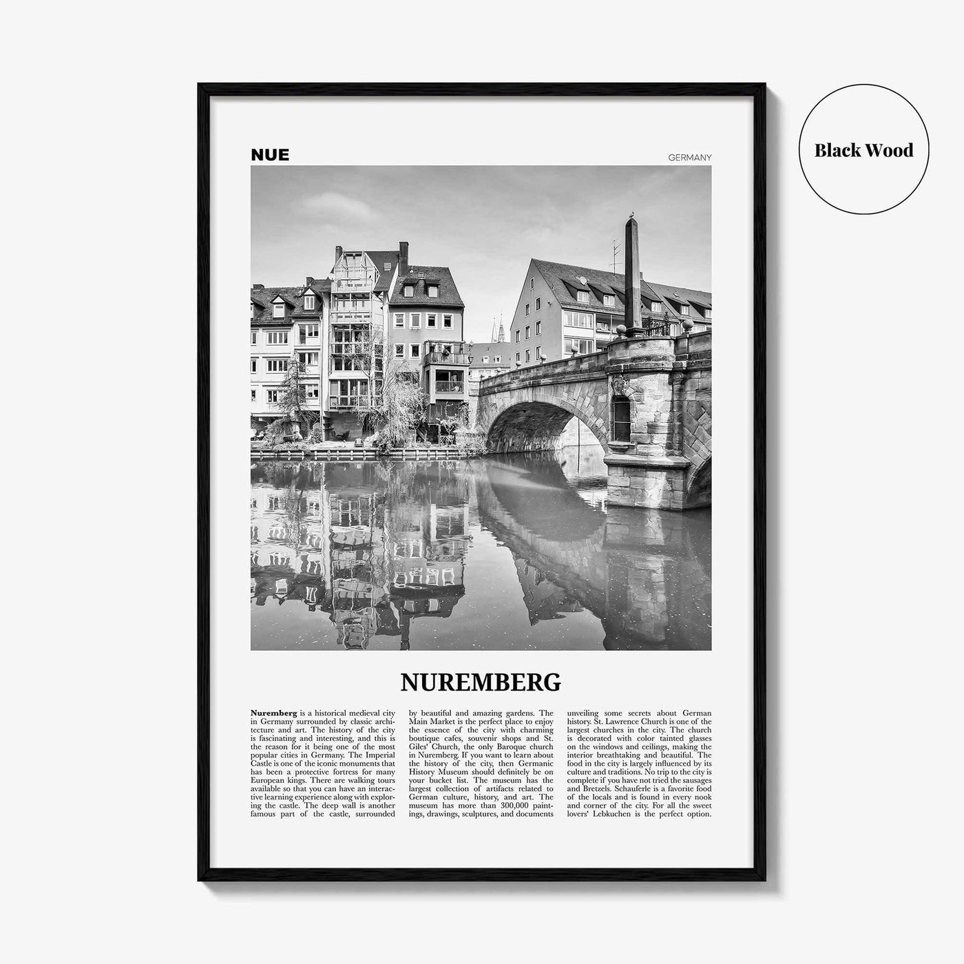 Nuremberg Print Black and White, Nuremberg Wall Art, Nuremberg Poster, Nuremberg Photo, Nürnberg Poster Print, Bavaria, Germany, Deutschland