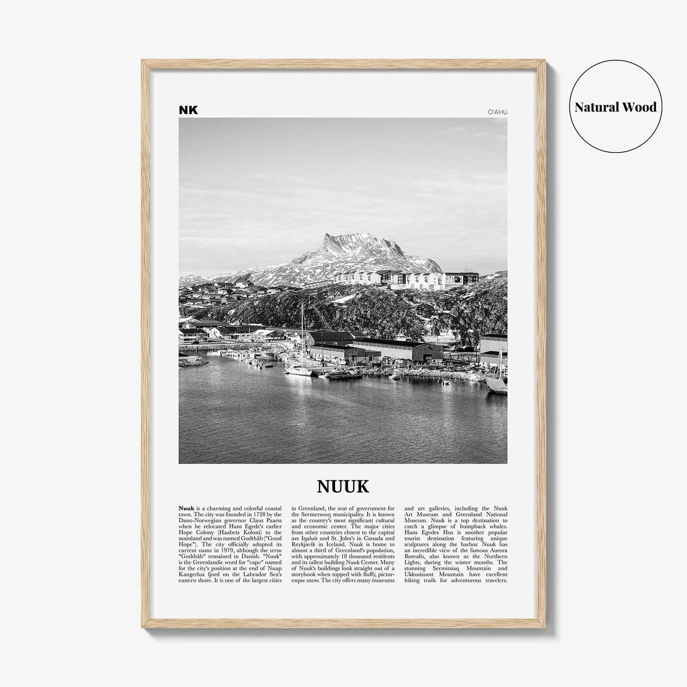 Nuuk Print Black and White, Nuuk Wall Art, Nuuk Poster, Nuuk Photo, Nuuk Wall Décor, Greenland, Godthåb, Grønland