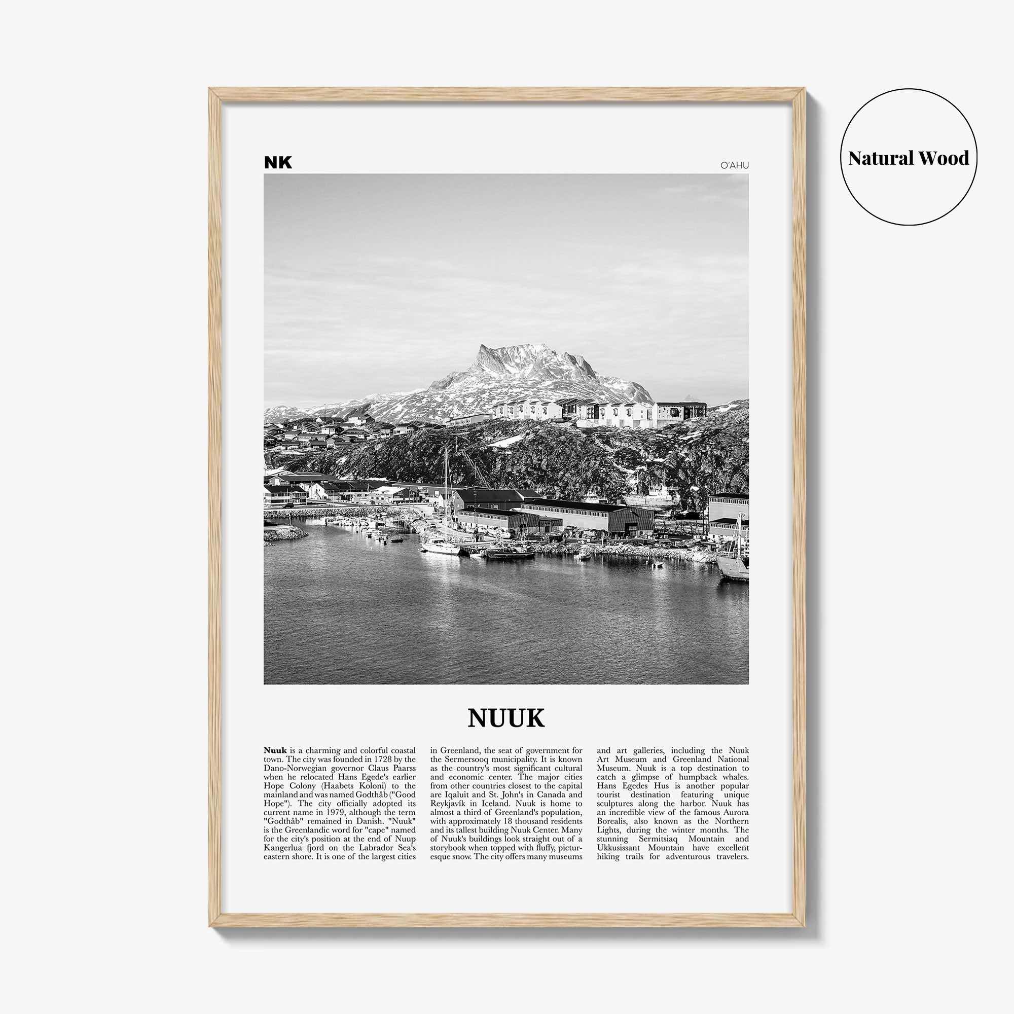 Nuuk Print Black and White, Nuuk Wall Art, Nuuk Poster, Nuuk Photo, Nuuk Wall Décor, Greenland, Godthåb, Grønland
