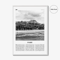 Oahu Print Black and White, O‘ahu Wall Art, O‘ahu Poster, O‘ahu Photo, O‘ahu Map, Oahu, Hawaii, USA, United States
