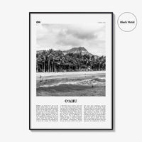 Oahu Print Black and White, O‘ahu Wall Art, O‘ahu Poster, O‘ahu Photo, O‘ahu Map, Oahu, Hawaii, USA, United States