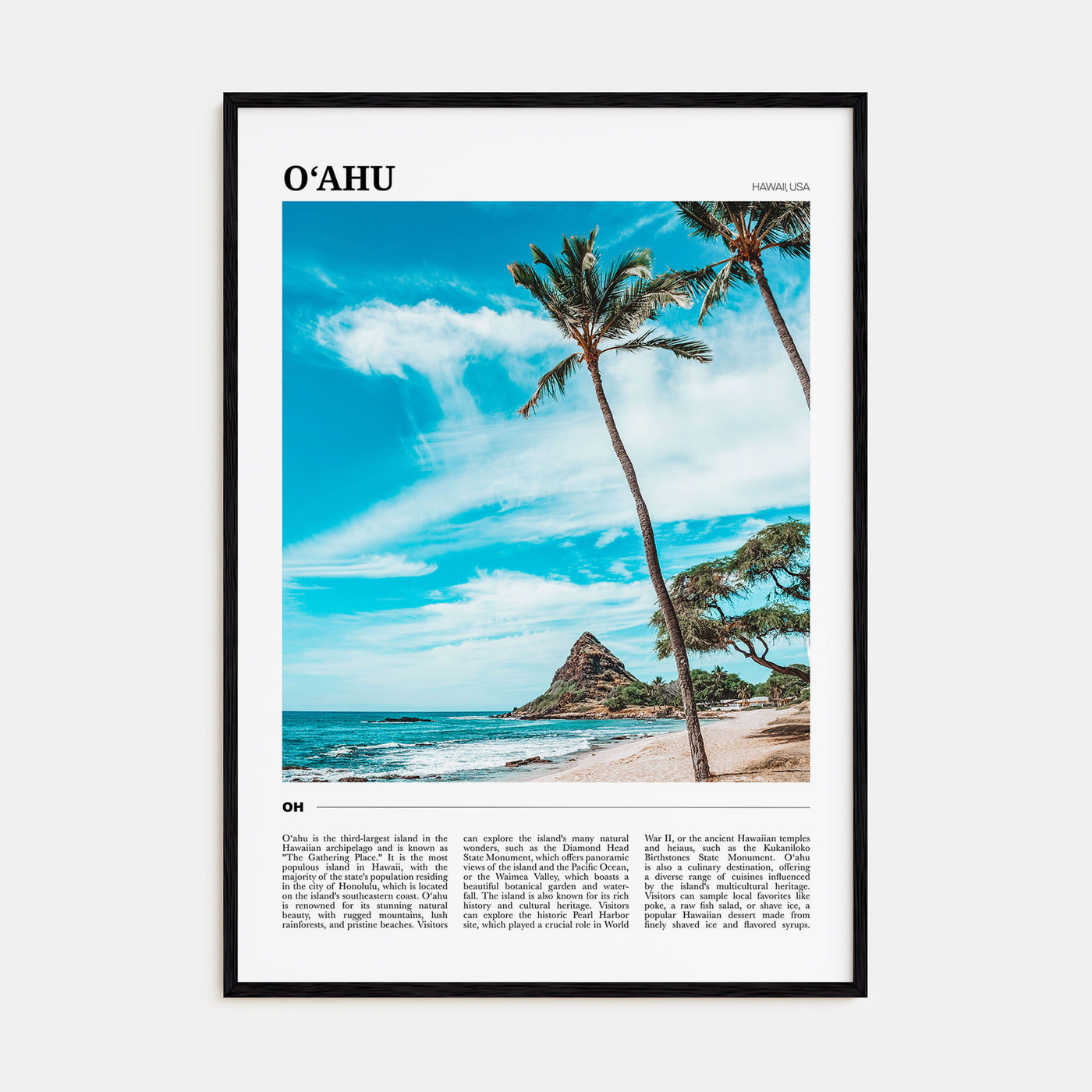 O‘ahu Travel Color Poster