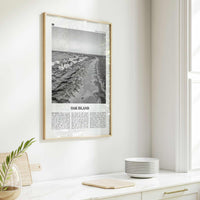 Oak Island Print Black and White, Oak Island Wall Art, Oak Island Poster, Oak Island Photo, Oak Island Map, North Carolina, USA