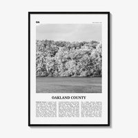 Oakland County Print Black and White, Oakland County Wall Art, Oakland County Poster, Oakland County Photo, Oakland Wall Décor, Oakland Map