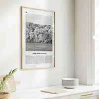 Oakland County Print Black and White, Oakland County Wall Art, Oakland County Poster, Oakland County Photo, Oakland Wall Décor, Oakland Map