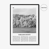 Oakland County Print Black and White, Oakland County Wall Art, Oakland County Poster, Oakland County Photo, Oakland Wall Décor, Oakland Map