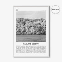 Oakland County Print Black and White, Oakland County Wall Art, Oakland County Poster, Oakland County Photo, Oakland Wall Décor, Oakland Map