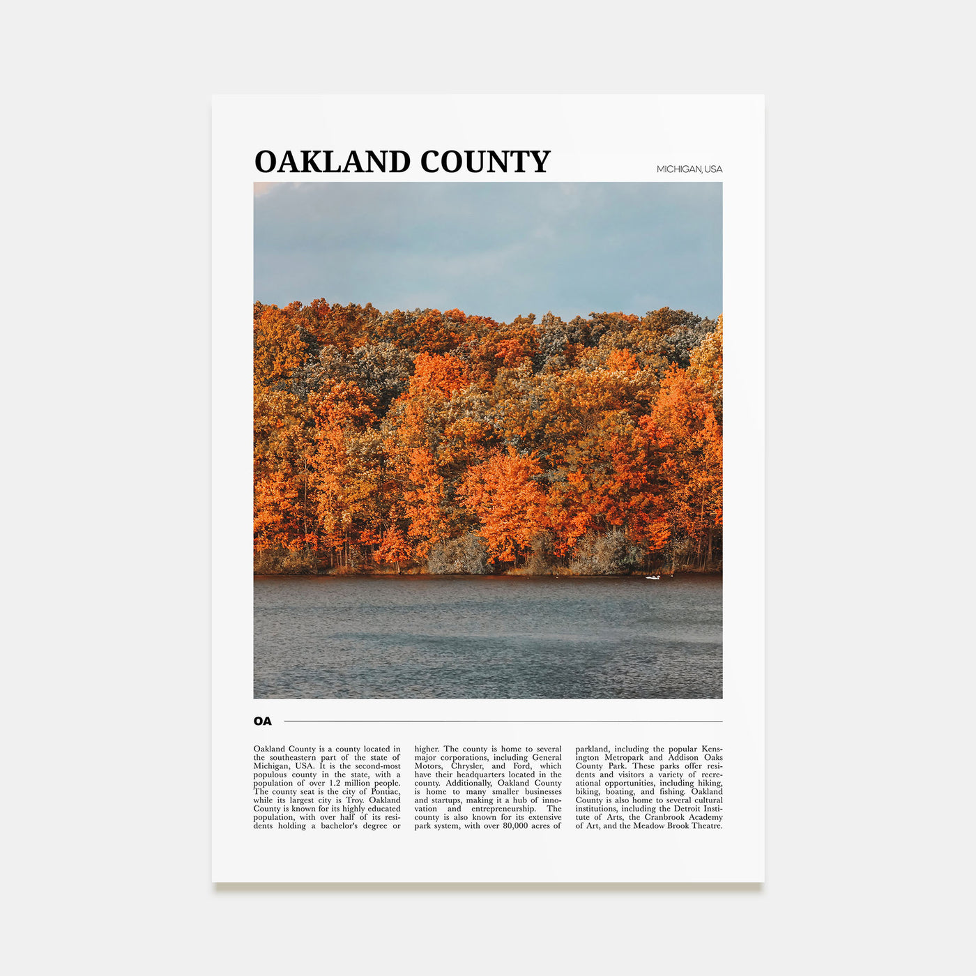 Oakland County Travel Color Poster