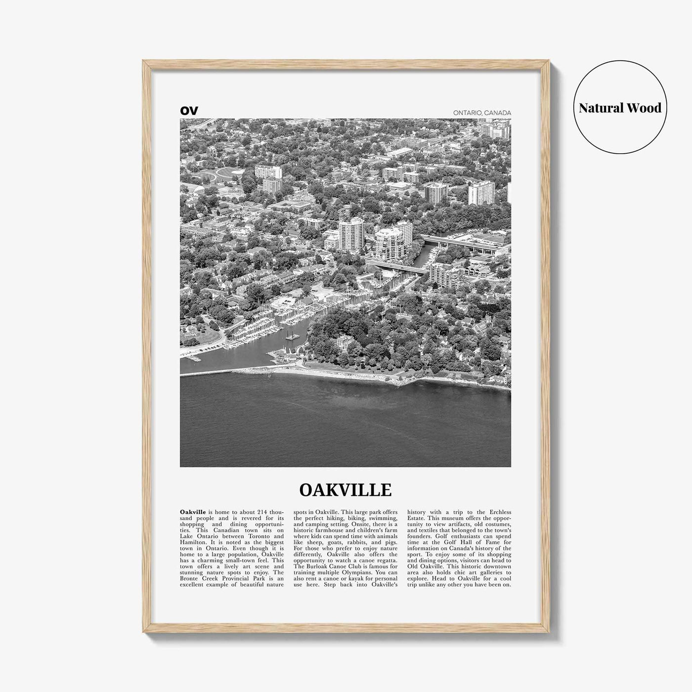 Oakville Print Black and White, Oakville Wall Art, Oakville Poster, Oakville Photo, Oakville Wall Décor, Oakville Map, Ontario, Canada