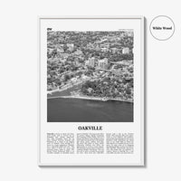 Oakville Print Black and White, Oakville Wall Art, Oakville Poster, Oakville Photo, Oakville Wall Décor, Oakville Map, Ontario, Canada