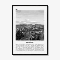 Oamaru Print Black and White, Oamaru Wall Art, Oamaru Poster, Oamaru Photo, Oamaru Wall Décor, Oamaru Map, New Zealand