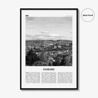 Oamaru Print Black and White, Oamaru Wall Art, Oamaru Poster, Oamaru Photo, Oamaru Wall Décor, Oamaru Map, New Zealand