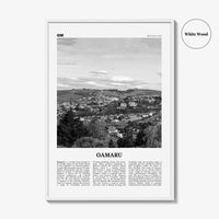 Oamaru Print Black and White, Oamaru Wall Art, Oamaru Poster, Oamaru Photo, Oamaru Wall Décor, Oamaru Map, New Zealand