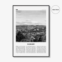 Oamaru Print Black and White, Oamaru Wall Art, Oamaru Poster, Oamaru Photo, Oamaru Wall Décor, Oamaru Map, New Zealand