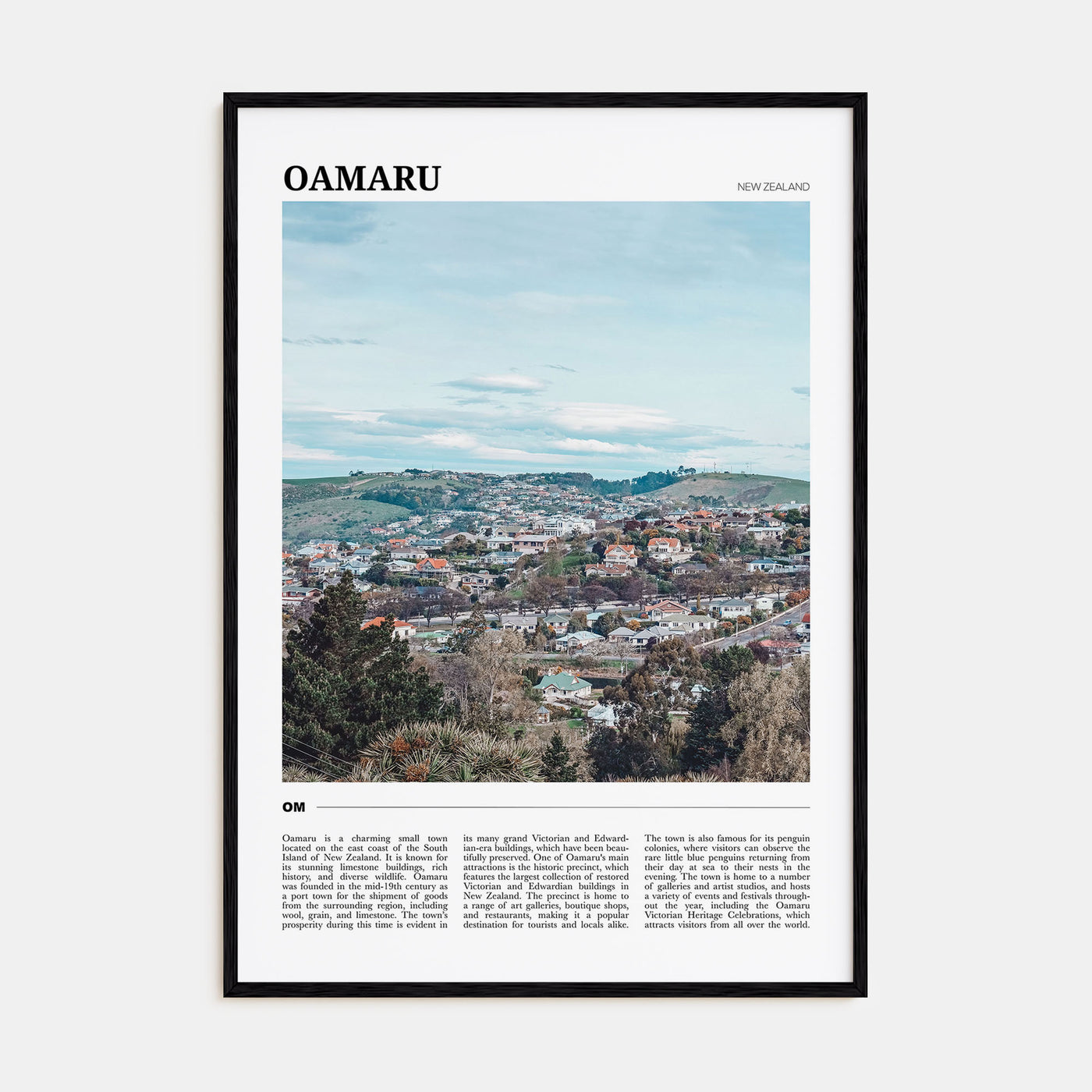 Oamaru Travel Color Poster