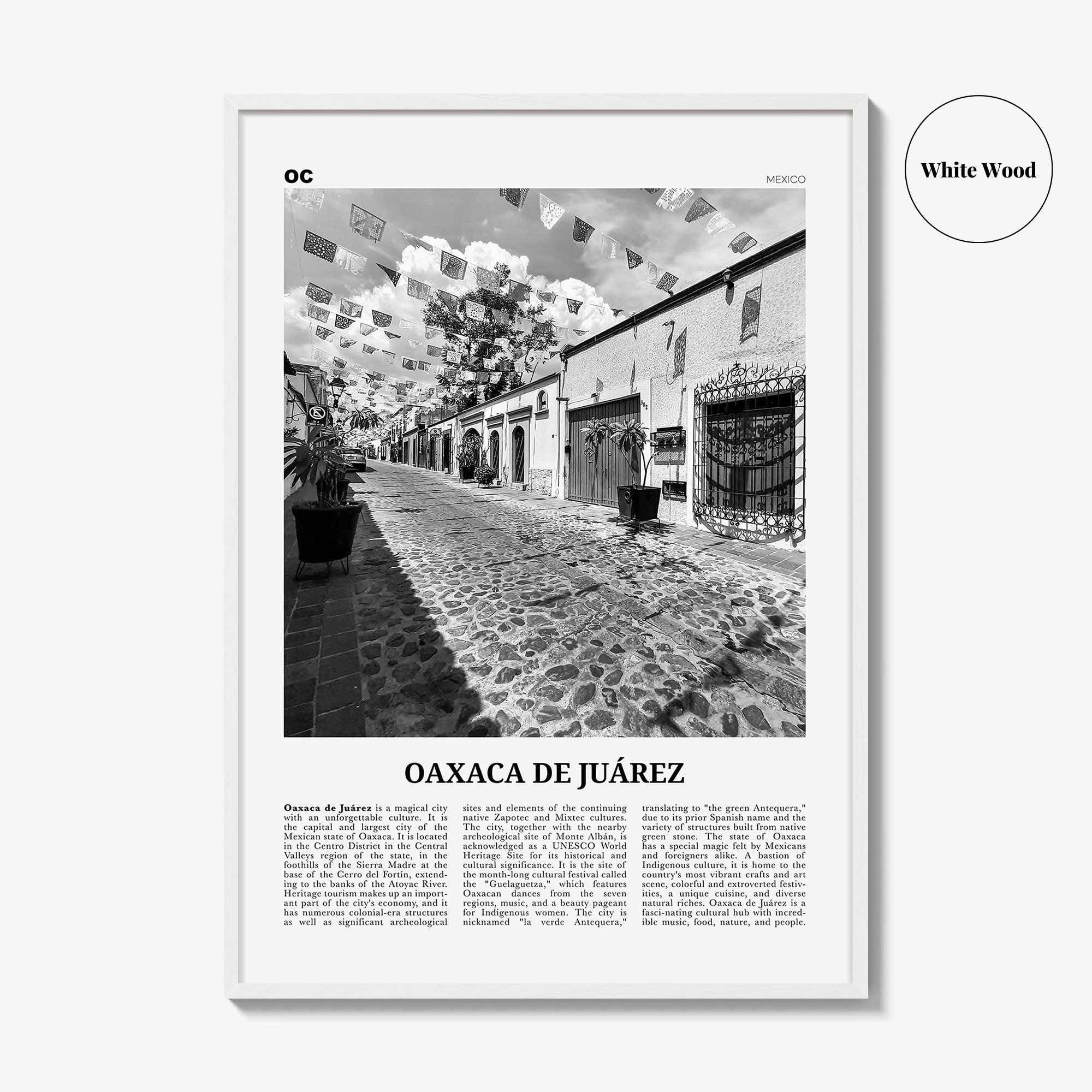 Oaxaca De Juarez Print Black and White, Oaxaca Wall Art, Oaxaca Poster, Oaxaca Photo, Oaxaca Wall Decor, Mexico, Oaxaca de Juarez