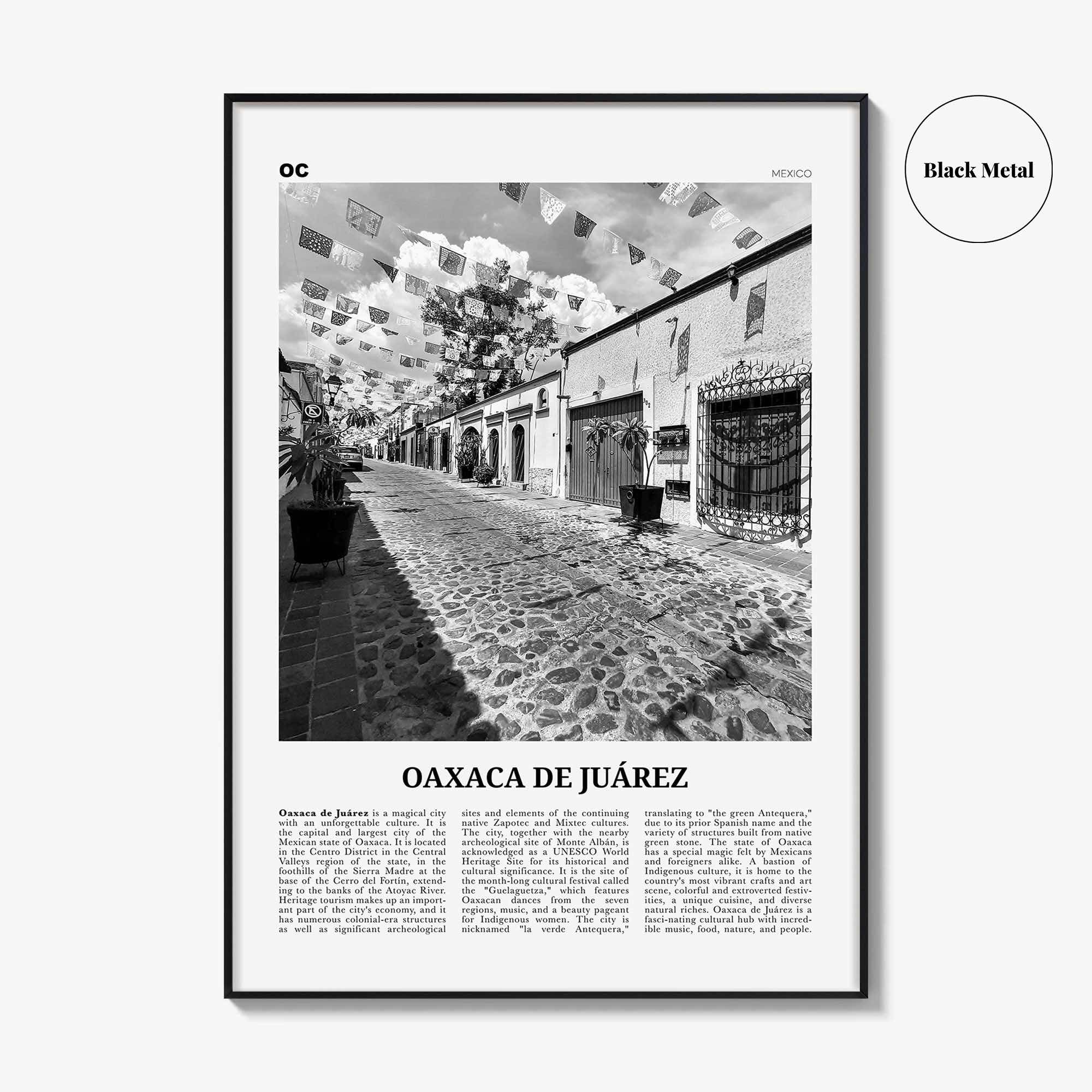 Oaxaca De Juarez Print Black and White, Oaxaca Wall Art, Oaxaca Poster, Oaxaca Photo, Oaxaca Wall Decor, Mexico, Oaxaca de Juarez