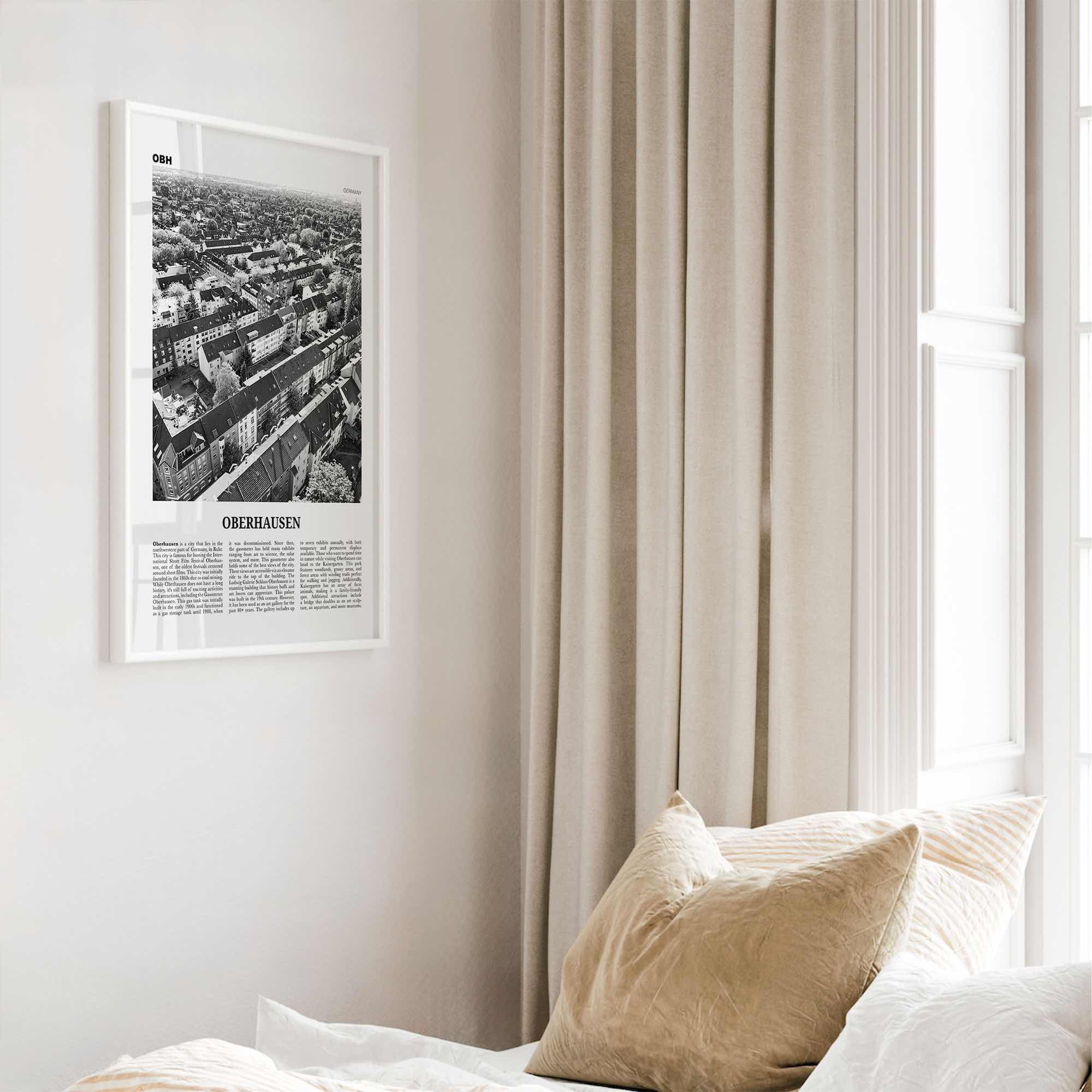 Oberhausen Print Black and White, Oberhausen Wall Art, Oberhausen Poster, Oberhausen Photo, Oberhausen Wall Décor, Oberhausen Map, Germany