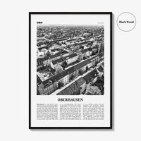 Oberhausen Print Black and White, Oberhausen Wall Art, Oberhausen Poster, Oberhausen Photo, Oberhausen Wall Décor, Oberhausen Map, Germany