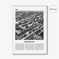 Oberhausen Print Black and White, Oberhausen Wall Art, Oberhausen Poster, Oberhausen Photo, Oberhausen Wall Décor, Oberhausen Map, Germany