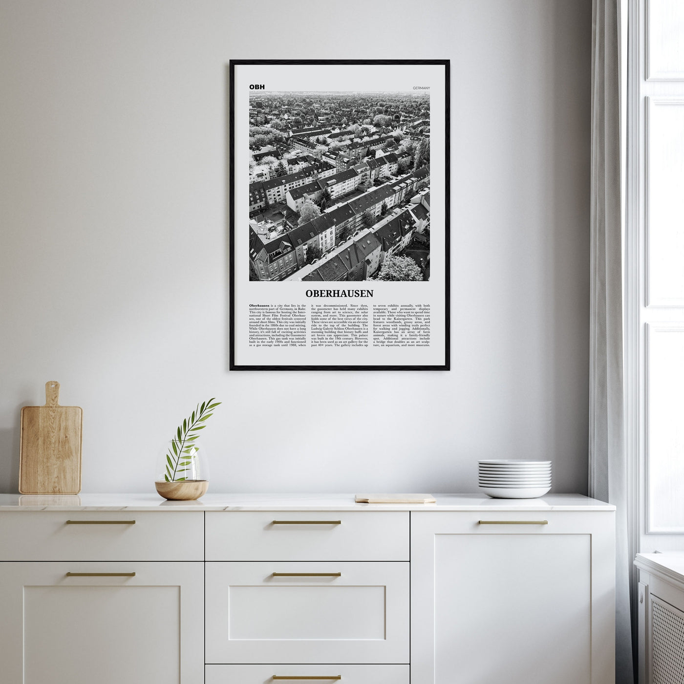 Oberhausen Travel B&W Poster