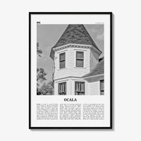 Ocala Print Black and White, Ocala Wall Art, Ocala Poster, Ocala Photo, Ocala Wall Décor, Ocala Map, Florida, USA